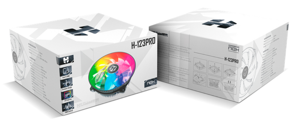 VENTILADOR CPU NOX HUMMER H-123PRO PWM RGB - detalle