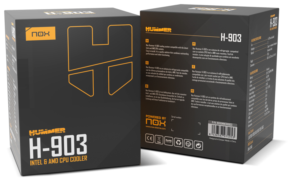 VENTILADOR CPU NOX HUMMER H-903 NEGRO - detalle