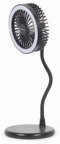 VENTILADOR DE SOBREMESA CON LAMPARA Y CARGADOR INALAMBRICO