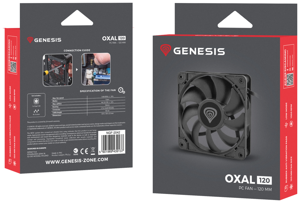 VENTILADOR GENESIS OXAL 120 ALTO RENDIMIENTO - detalle