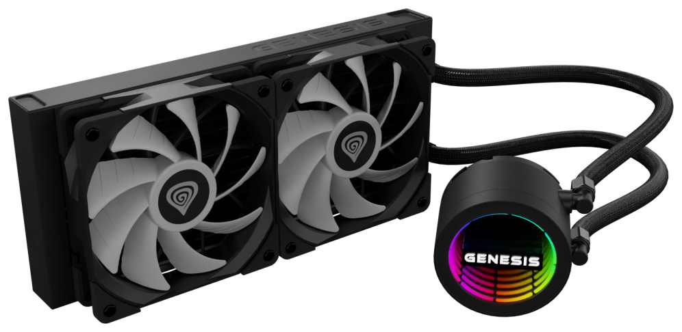 VENTILADOR GENESIS REFRIGERACION LIQUIDA HYDRIA 240 ARGB 120MM + PASTA TERMICA - detalle