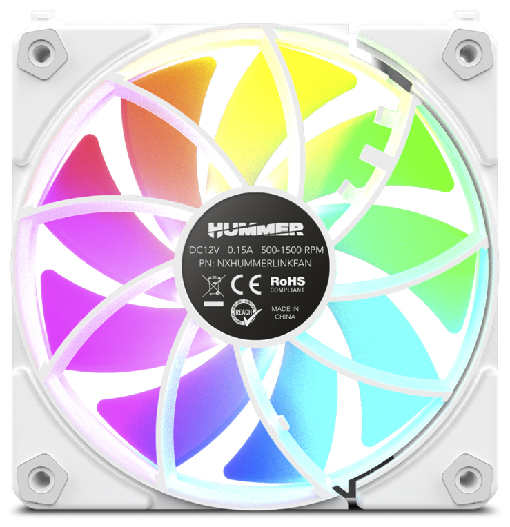 VENTILADOR NOX HUMMER EASYLINK ARGB BLANCO