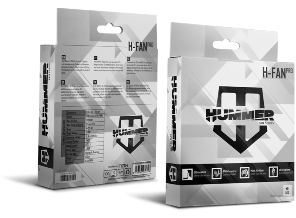 VENTILADOR NOX HUMMER H-FAN PRO PWM NO LED FAN WHITE - detalle