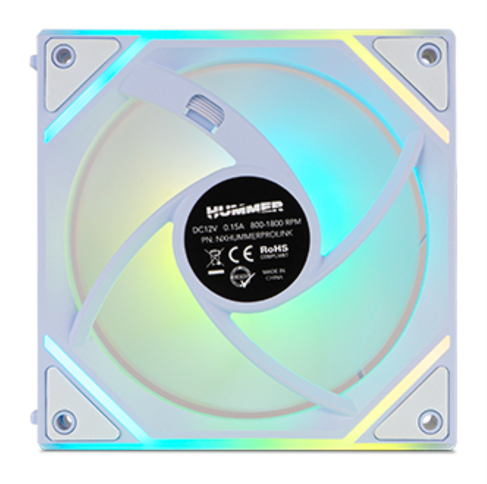 VENTILADOR NOX HUMMER PRO LINK KIT 3XVENT ARGB MAGNETICO BLANCO - detalle