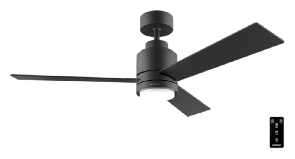 VENTILADOR TECHO CECOTEC ENERGYSILENCE AERO 4850 MOTOR DC NEGRO CON MANDO - detalle