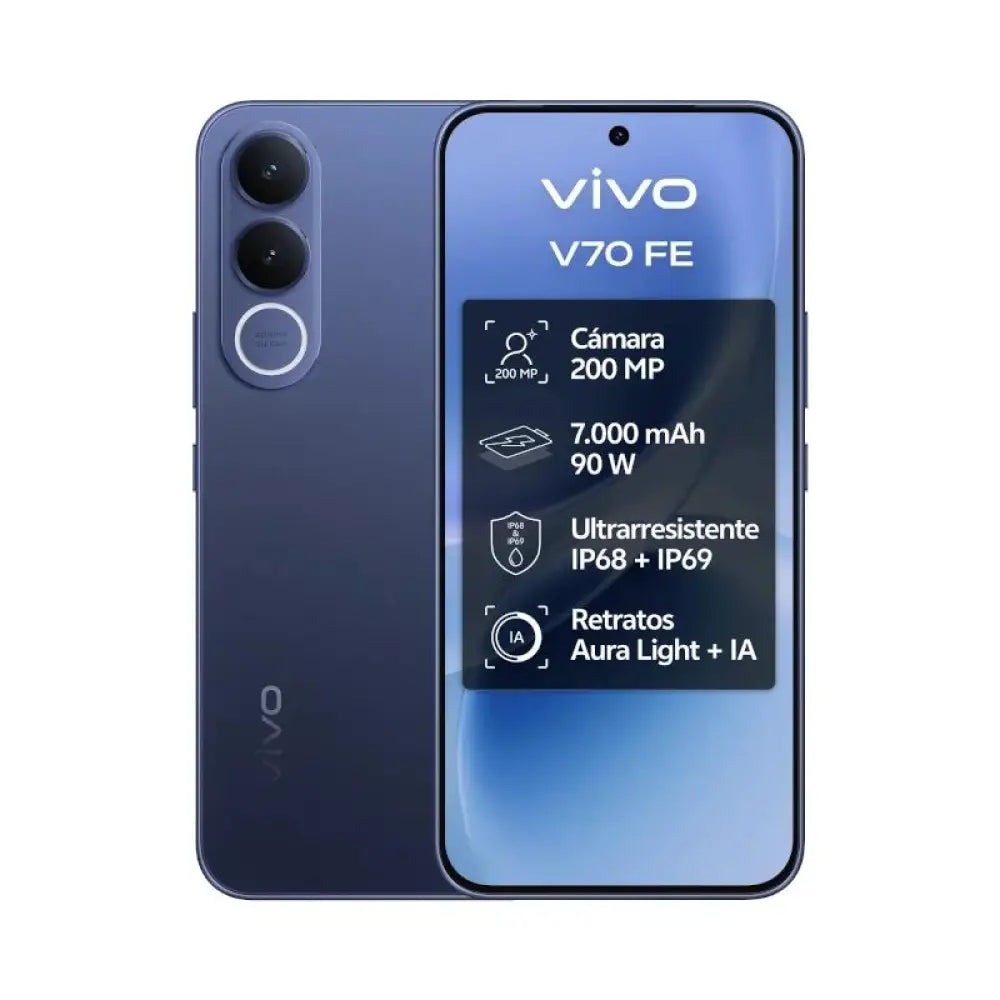 VIVO V70 FE 8Gb 256Gb Bundle Ch90w+ Buds3 Blue - detalle