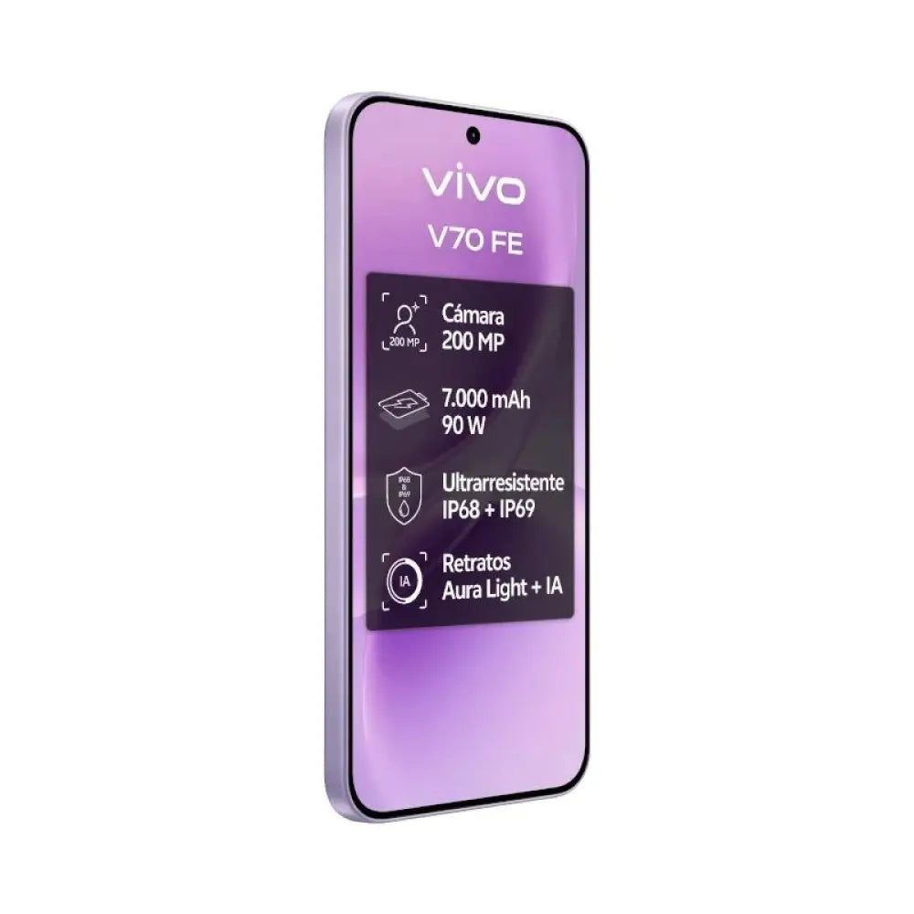 VIVO V70 FE 8Gb 256Gb Bundle Ch90w+ Buds3 Purple - detalle