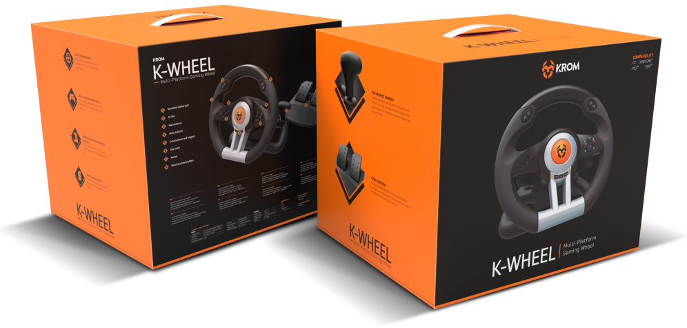VOLANTE Y PEDALES KROM K-WHEEL MULTIPLATAFORMA (PS4, XBOX ONE,etc) - detalle