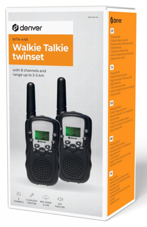 WALKIE TALKIE DENVER PARA NIÑOS CON DOS UNIDADES INCLUIDAS - detalle