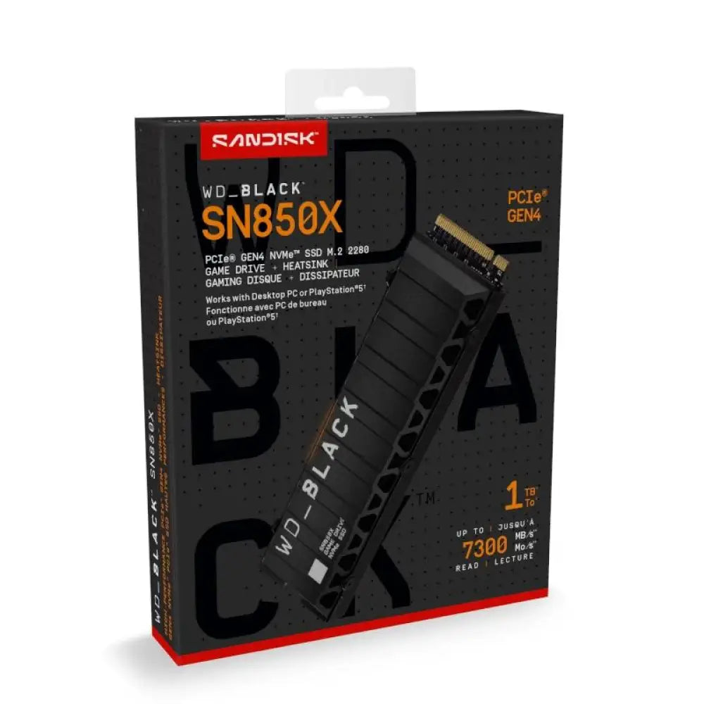 WD Black SN850X WDS100T2X0E SSD 1TB PCIe Gen4 NVMe - detalle