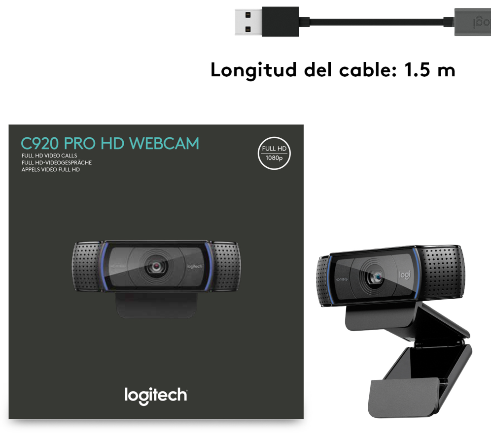 WEBCAM LOGITECH C920 FHD 1920X1080PX NEGRA - detalle