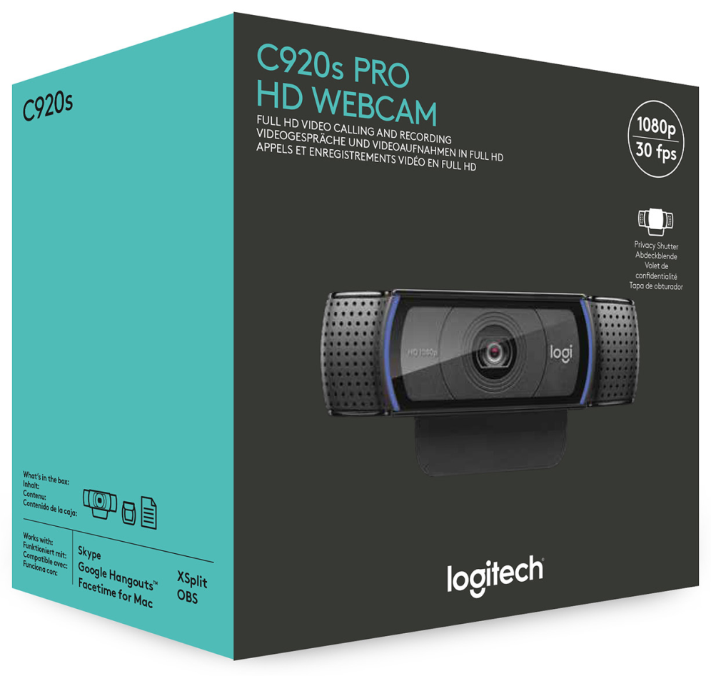 WEBCAM LOGITECH C920S HD PRO FHD 1920X1080PX NEGRA - detalle