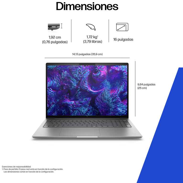 WORKSTATION HP ZBOOK G11 U7-265H 32GB 1TB RTX 500 16" W11P - detalle