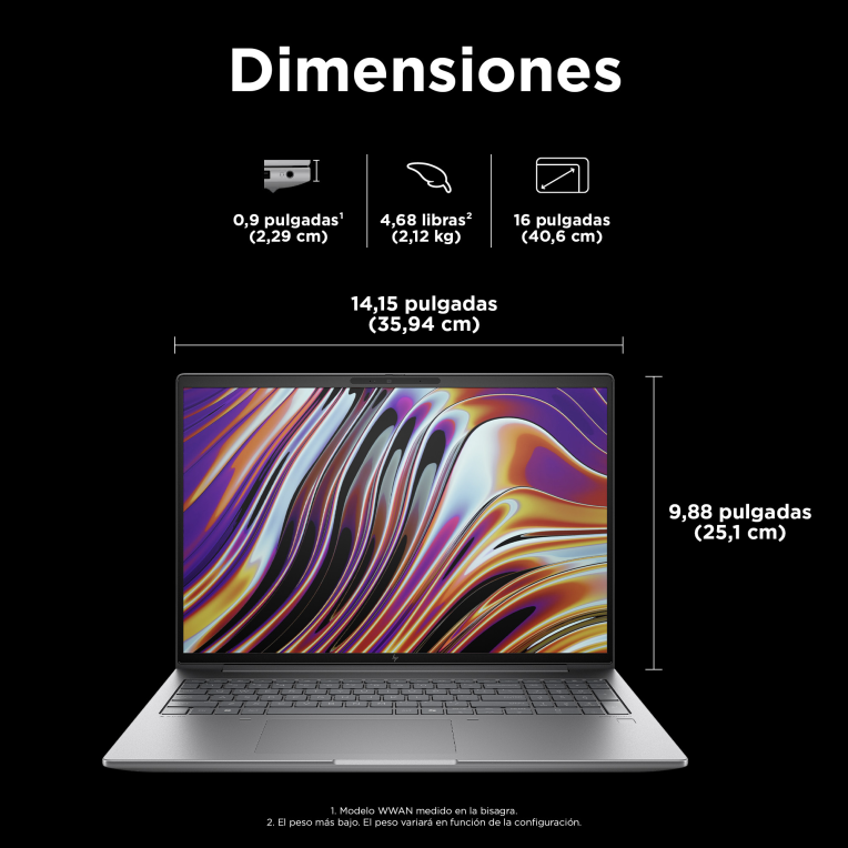 WORSTATION HP ZBOOK G11 R7-8845HS 16GB 512GB RTX A1000 16" W11P KIT DIGITAL - detalle