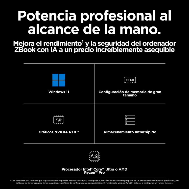 WORSTATION HP ZBOOK G11 R9-8945HS 32GB 1TB RTX 2000 Ada 16" W11P KIT DIGITAL - detalle