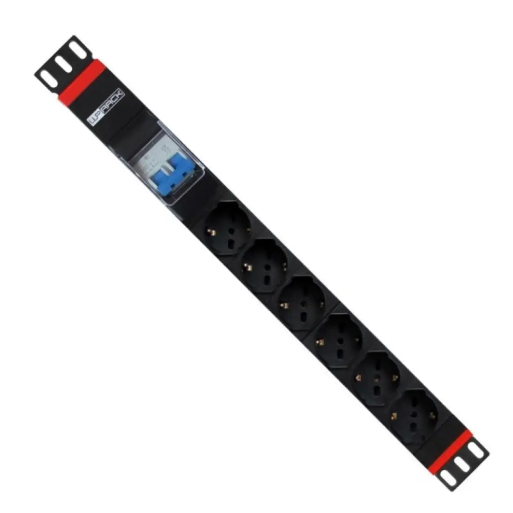 WP WPN-PDU-G02-06 unidad de distribución de energía (PDU) 6 salidas AC 1U Negro. Rojo