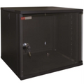 Armario rack WP WPN-RWA-12604-B de pared negro de 12U, bastidor resistente para equipos electrónicos y accesorios.