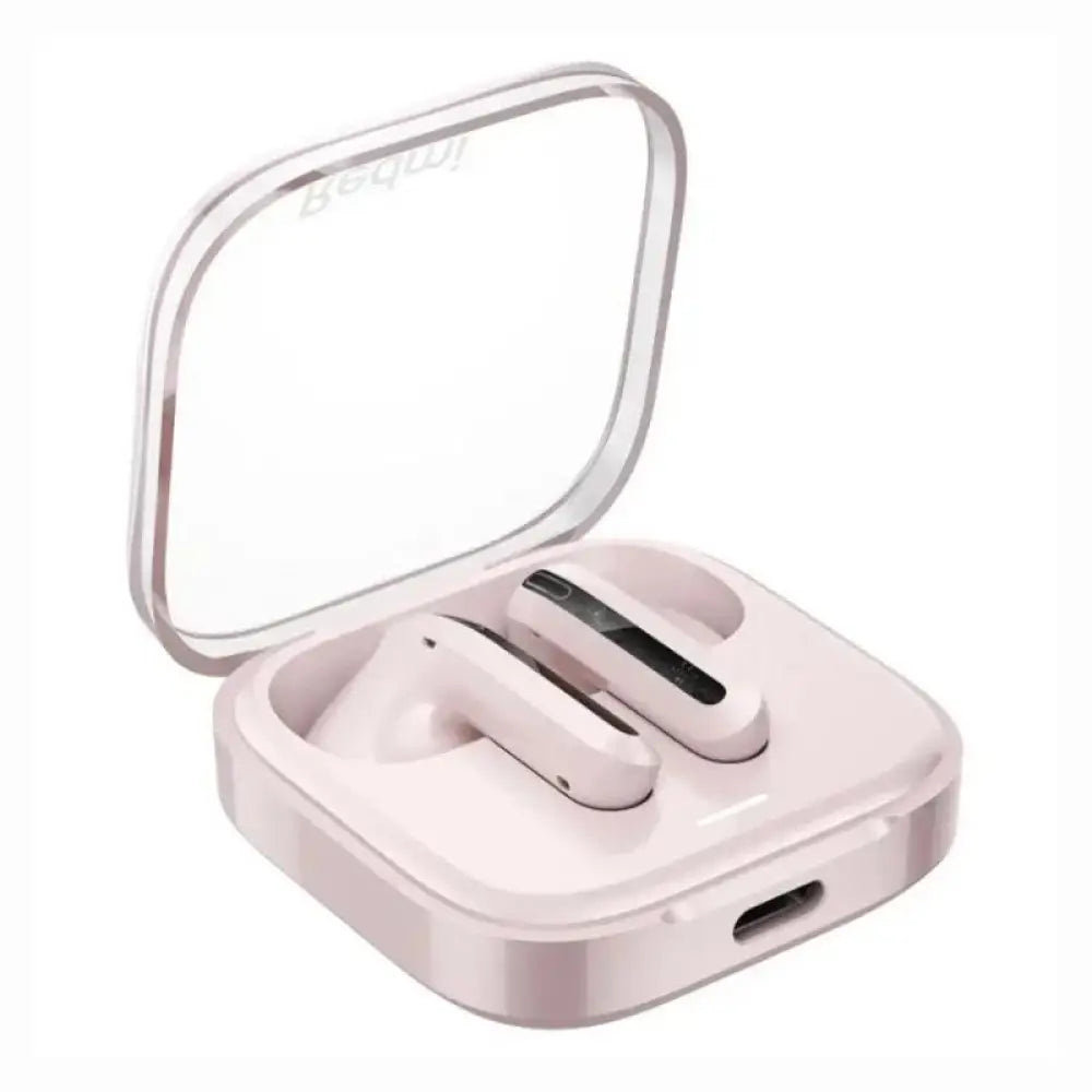 Auriculares Xiaomi Buds 6 Active con micrófono en color rosa, diseño compacto y cómodo para uso diario.