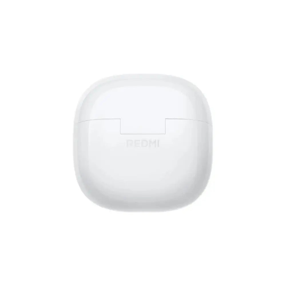 Auriculares Xiaomi Redmi Buds 8 Lite blancos con micrófono, diseño compacto y estuches de carga en la imagen.