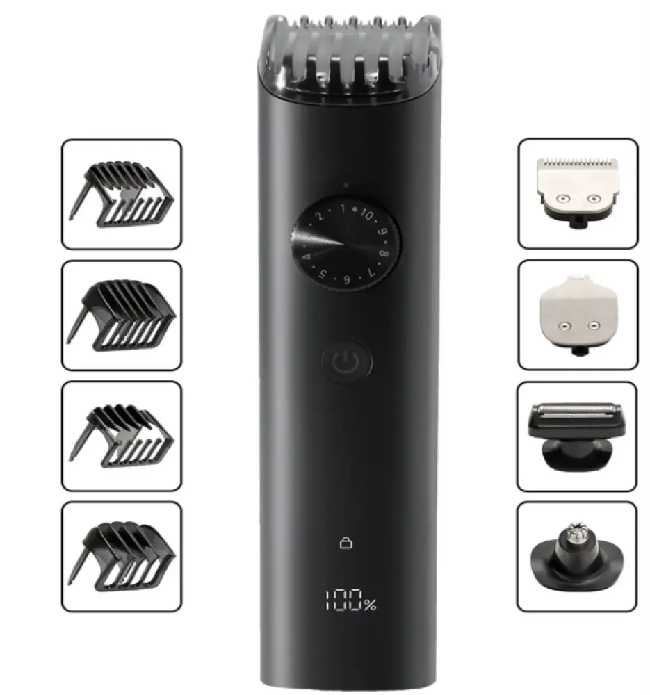 Kit de cuidado y crecimiento del bebé Xiaomi Grooming Kit Pro negro, incluye 9 piezas para recortar y cuidado del bebé.