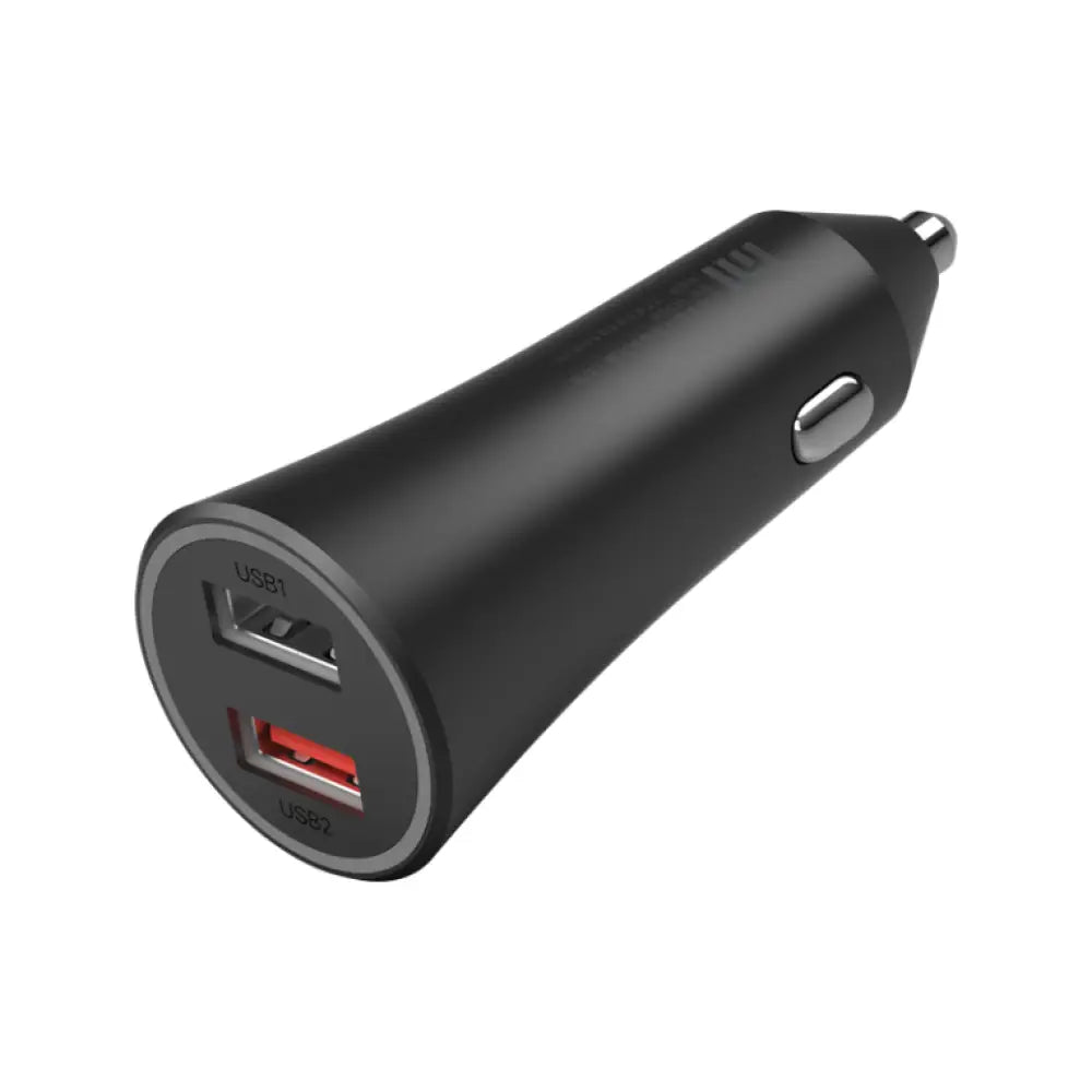 Cargador de coche Xiaomi Mi 37W con doble puerto, negro, para encendedor de cigarrillos y carga rápida en automóvil.
