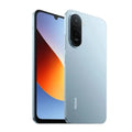 Teléfono inteligente Xiaomi Redmi A7 Pro 4GB RAM, 64GB, pantalla de 6.9" en color azul neblina, vista frontal y trasera.