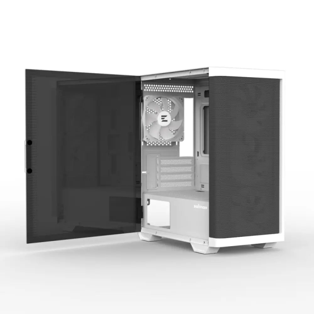 Zalman M4 WHITE carcasa de ordenador Mini Tower Negro. Blanco - detalle