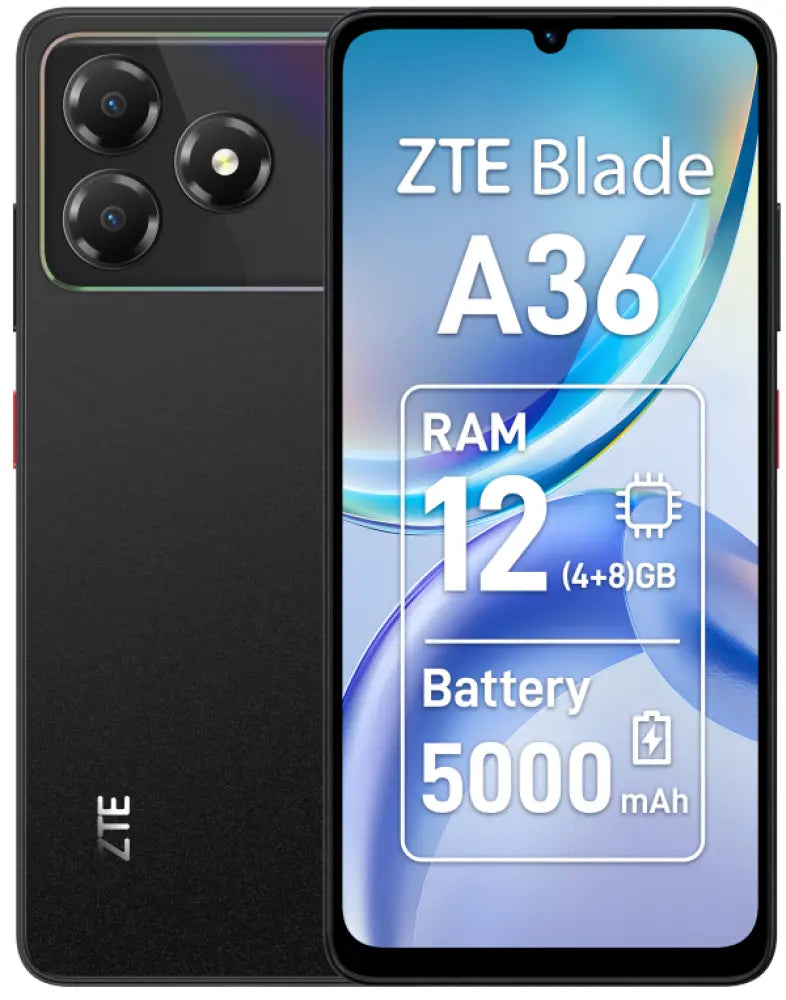 ZTE Blade A36 17.1 cm (6.75") SIM doble Android 15 4G USB Tipo C 4 GB 64 GB 5000 mAh Negro