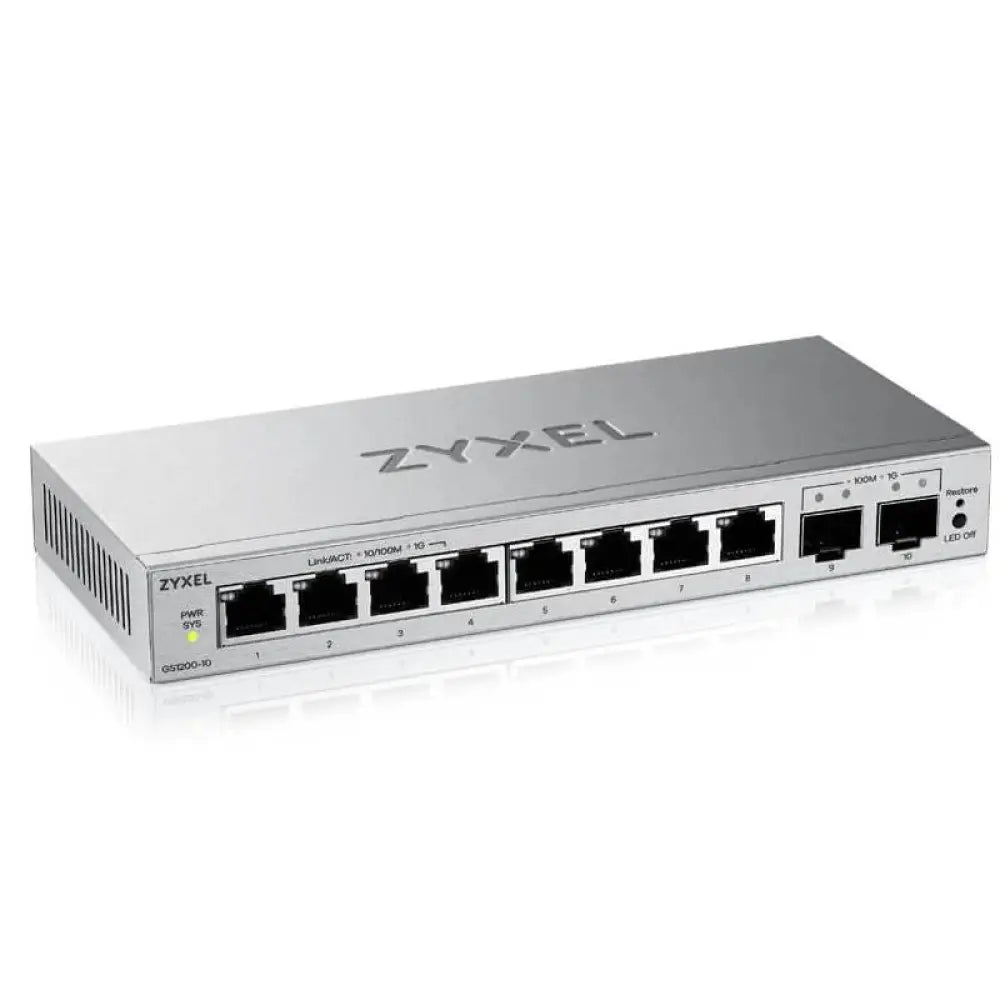 ZyXEL GS1200-10V3 Switch 8xGbE 2xSFP - detalle