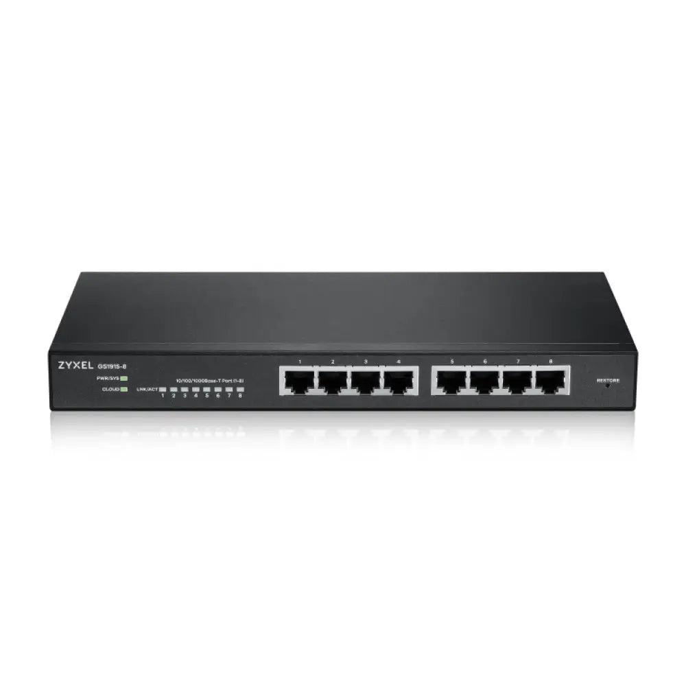 Zyxel GS1915-8 Gestionado L2 Gigabit Ethernet (10/100/1000) Negro - detalle