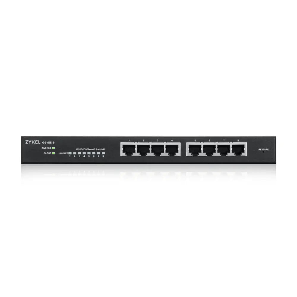 Zyxel GS1915-8 Gestionado L2 Gigabit Ethernet (10/100/1000) Negro - detalle