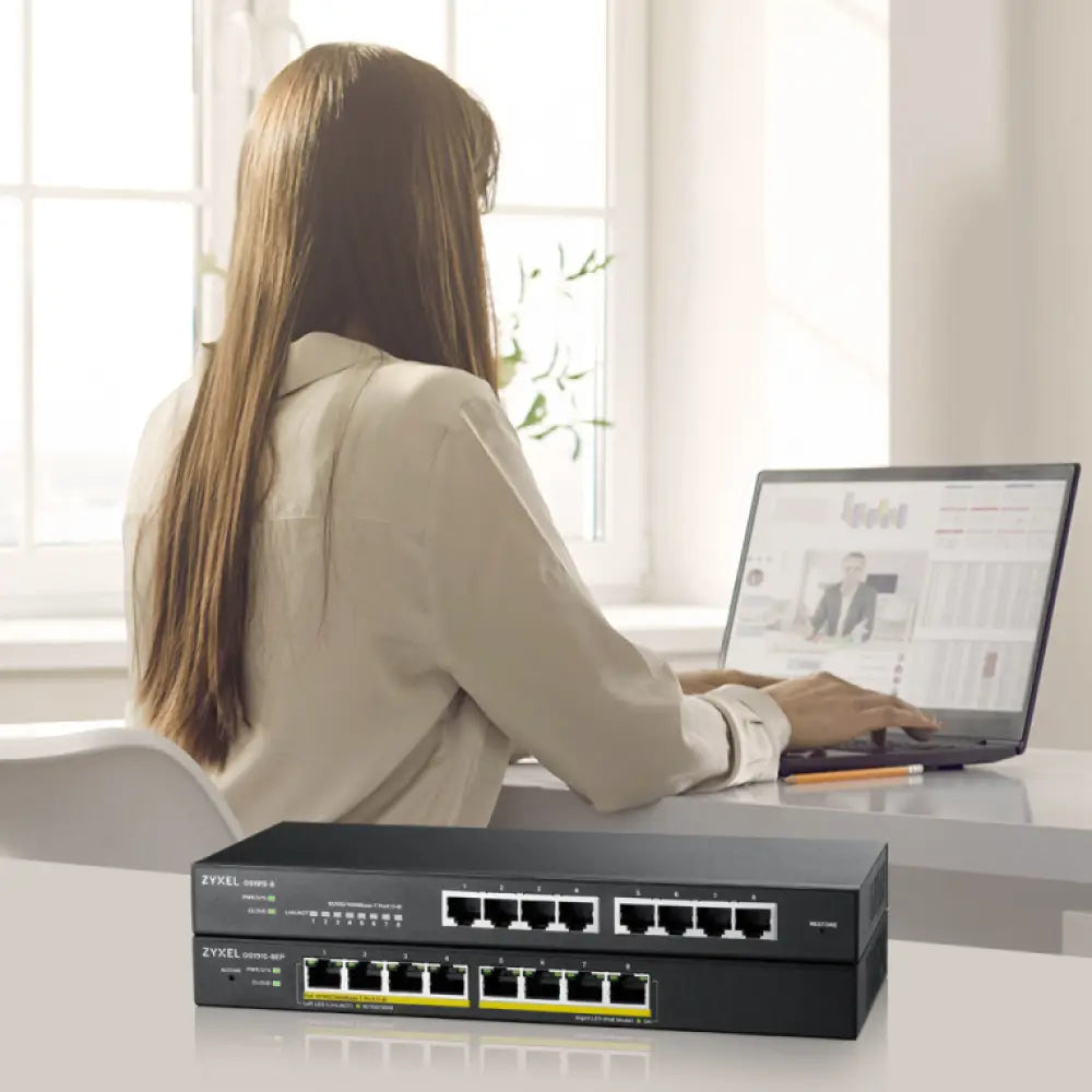 Zyxel GS1915-8 Gestionado L2 Gigabit Ethernet (10/100/1000) Negro - detalle