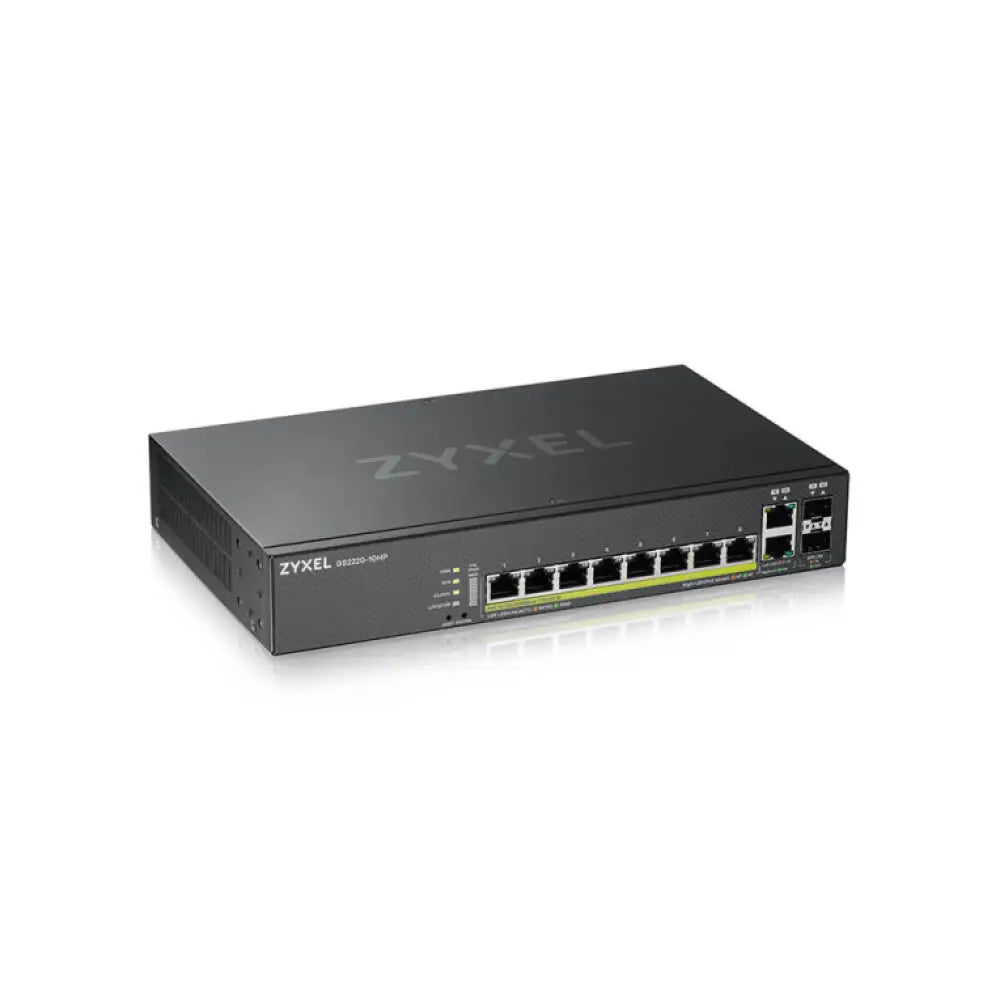 Zyxel GS2220-10HP-EU0101F switch Gestionado L2 Gigabit Ethernet (10/100/1000) Energía sobre Ethernet (PoE) Negro - detalle