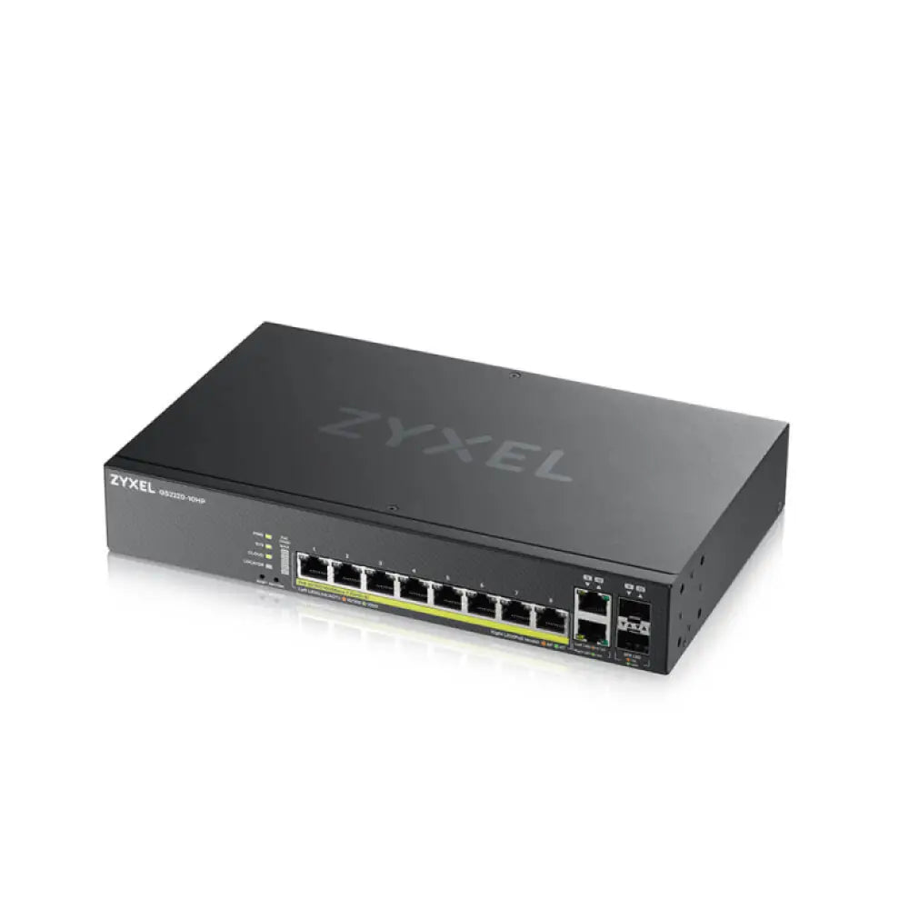 Zyxel GS2220-10HP-EU0101F switch Gestionado L2 Gigabit Ethernet (10/100/1000) Energía sobre Ethernet (PoE) Negro - detalle